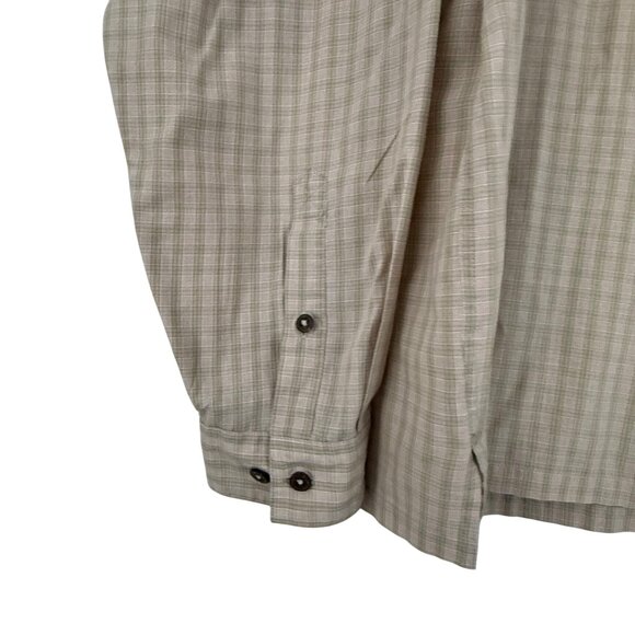 Patagonia Shirt Men's XXL Button-Up‎ Long Sleeve Vented Back Pockets Plaid Beige - Picture 4 of 13